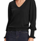 Suéter Ralph Lauren Feminino Manga Longa Gola V Preto Tamanho Médio