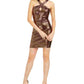 Vestido tubinho com lantejoulas e alças finas Guess feminino, bege, tamanho 14