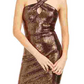 Vestido tubinho com lantejoulas e alças finas Guess feminino, bege, tamanho 14