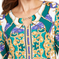 Túnica feminina com decote em V e acabamento em ferragens JM Collection, verde, tamanho médio