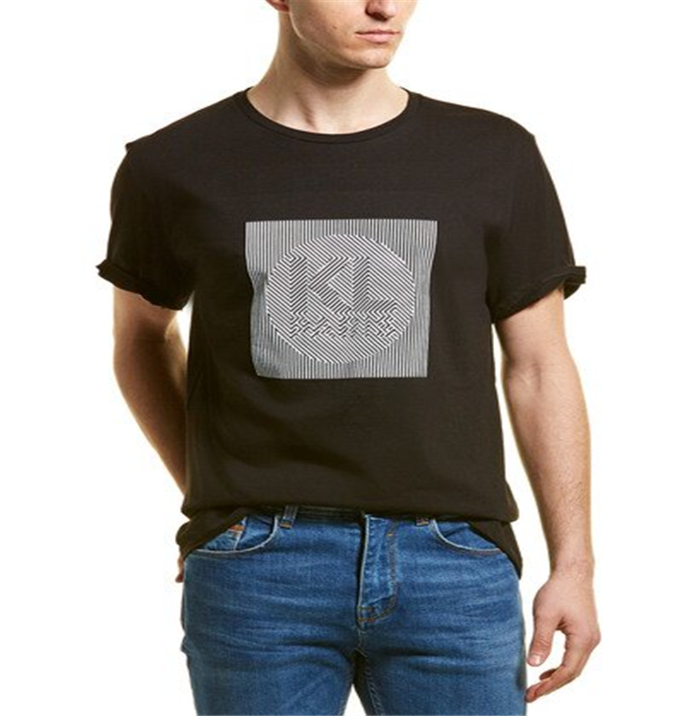 Camiseta masculina Karl Lagerfeld Paris Foil, preta, tamanho grande