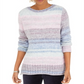 Suéter feminino de chenille com gola redonda, roxo, tamanho pequeno P