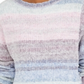 Suéter feminino de chenille com gola redonda, roxo, tamanho pequeno P