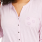 Top feminino plus size com ilhós e bolso, amarração frontal, rosa, tamanho 0X