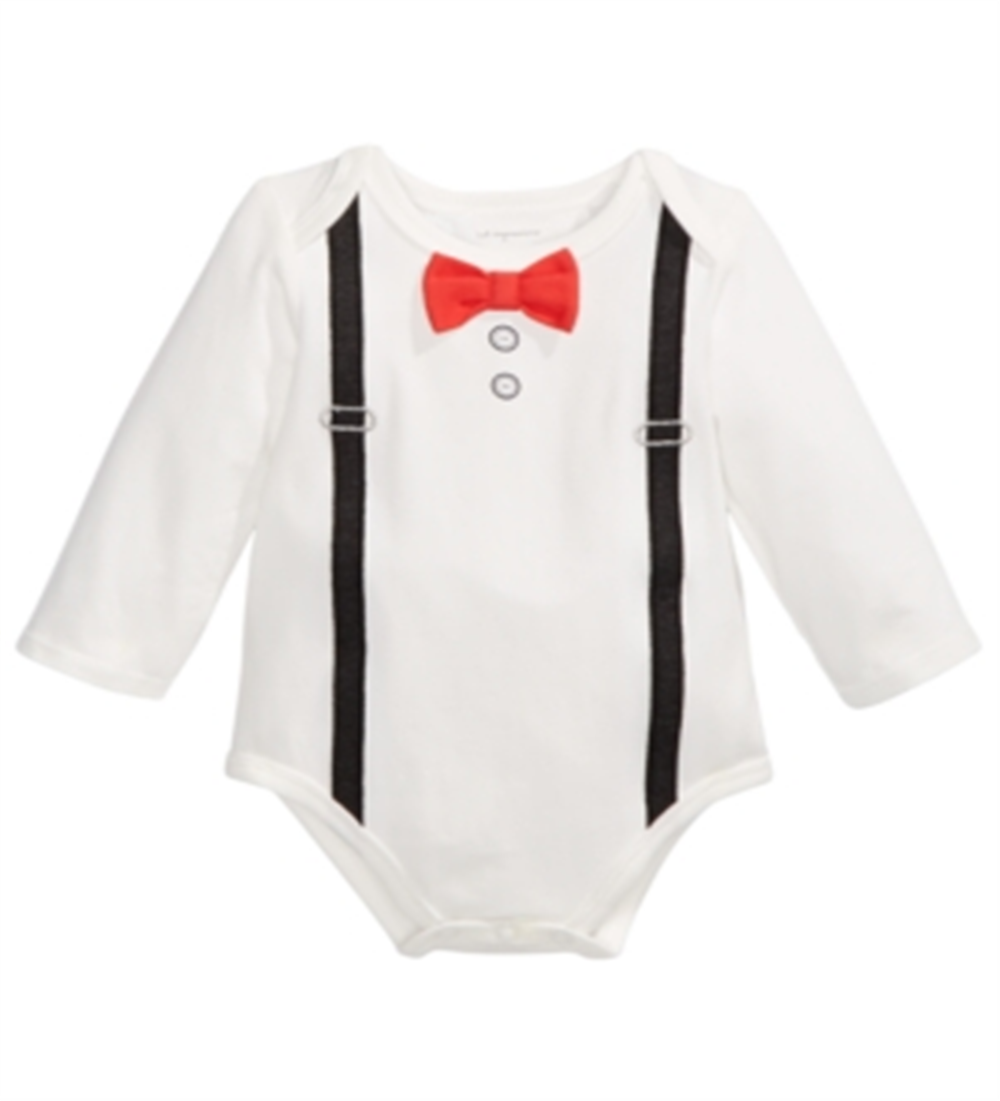 Body suspensórios First Impressions para bebê menino, branco, tamanho 0-3 meses