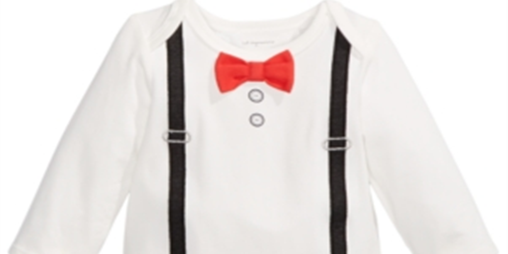 Body suspensórios First Impressions para bebê menino, branco, tamanho 0-3 meses