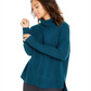 Suéter feminino de gola alta canelada estilo &amp; co, azul, tamanho pequeno grande