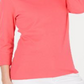 Karen Scott Blusa feminina de algodão com decote redondo, azul, tamanho pequeno G