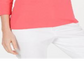 Karen Scott Blusa feminina de algodão com decote redondo, azul, tamanho pequeno G