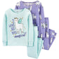 Conjunto de pijama Carter's Girl's Sleep Bottoms com estampa listrada e estampa de lhama mágica, azul, tamanho 3T