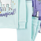Conjunto de pijama Carter's Girl's Sleep Bottoms com estampa listrada e estampa de lhama mágica, azul, tamanho 3T