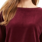 Charter Club Blusa feminina de veludo com manga amarrada, vermelha, tamanho extragrande