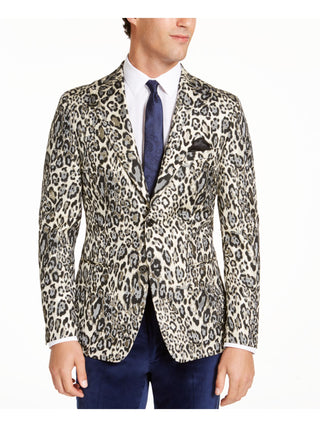 Casaco esportivo masculino Tallia com estampa animal metálica, dourado, tamanho XL