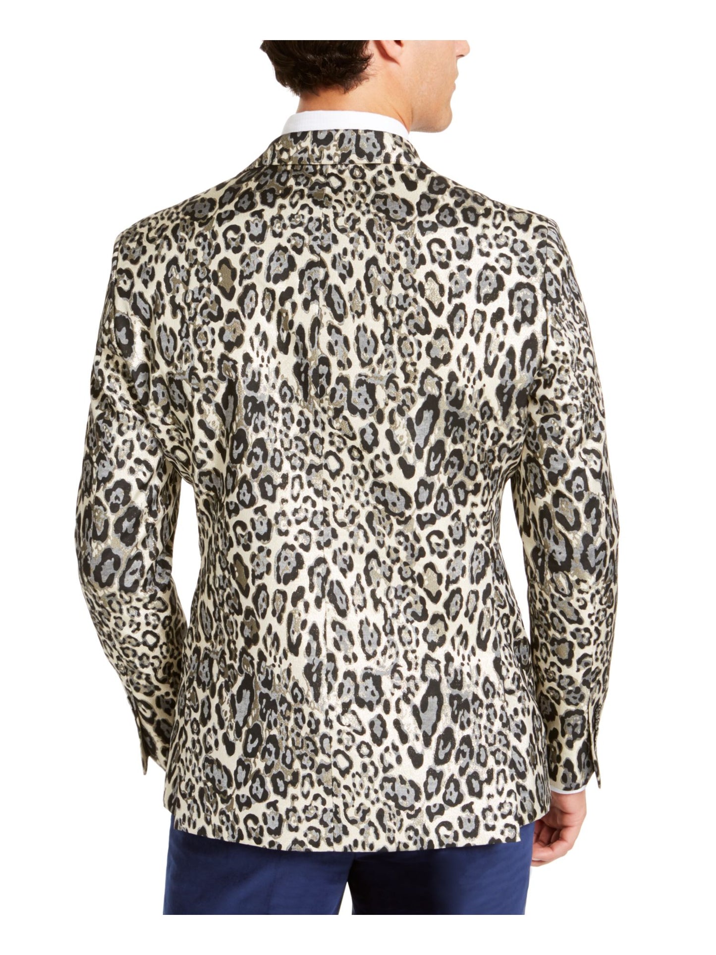 Casaco esportivo masculino Tallia com estampa animal metálica, dourado, tamanho XL