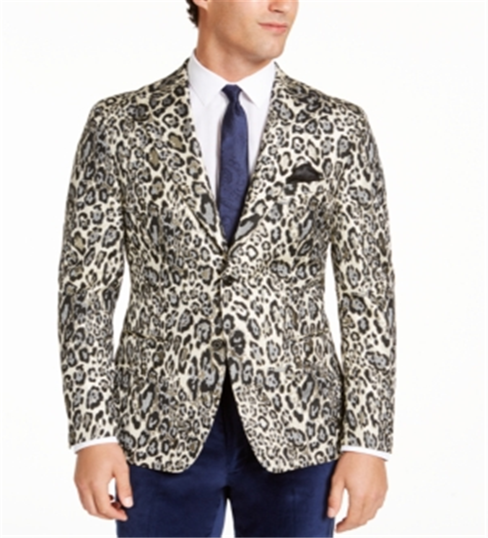 Casaco esportivo masculino Tallia com estampa animal metálica, dourado, tamanho XL