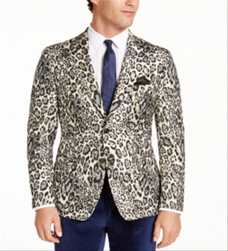 Casaco esportivo masculino Tallia com estampa animal metálica, dourado, tamanho XL