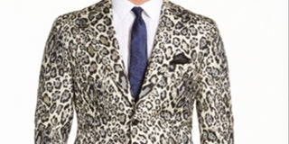 Casaco esportivo masculino Tallia com estampa animal metálica, dourado, tamanho XL