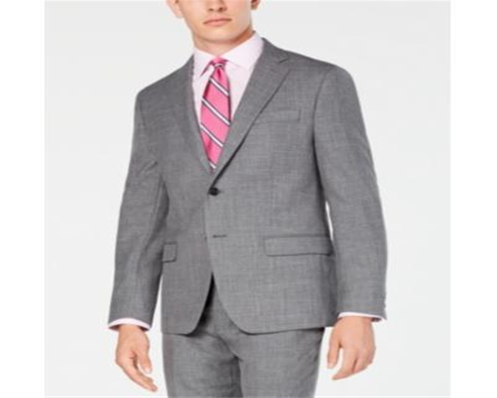 Jaqueta Ralph Lauren Masculina Classic Regular Fit UltraFlex Stretch Sharkskin Cinza Tamanho 46X39,5