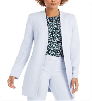 Jaqueta Calvin Klein Feminina Open Front Topper Azul Claro Tamanho 0