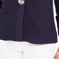 Cardigan feminino com botões e estampa de letras da coleção JM, tamanho azul marinho, pequeno, P/M