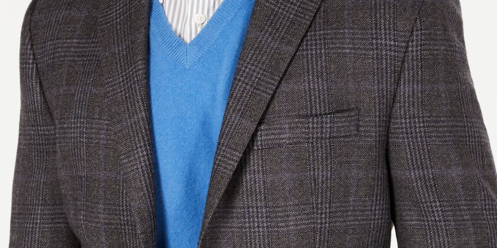 Ralph Lauren Blazer Xadrez Windowpane Masculino Cinza Tamanho 43
