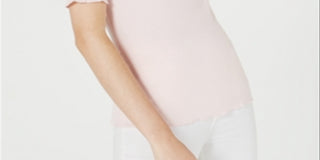 Blusa Mason Feminina Manga Curta Gola Redonda Rosa Tamanho P