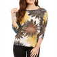 Blusa feminina Alfani com estampa de gola canoa, azul, tamanho pequeno médio