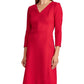 Vestido Ralph Lauren Feminino Manga 3/4 Vermelho Tamanho 14 Petite