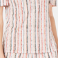 JM Collection Blusa feminina com babados e ombros descobertos, branca, tamanho extragrande