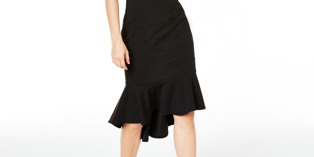 Vestido Bodycon Ilusão Sereia Emerald Sundae Junior's Preto Tamanho Grande