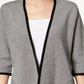 Cardigan feminino Alfani com frente drapeada, preto e cinza, tamanho pequeno e grande