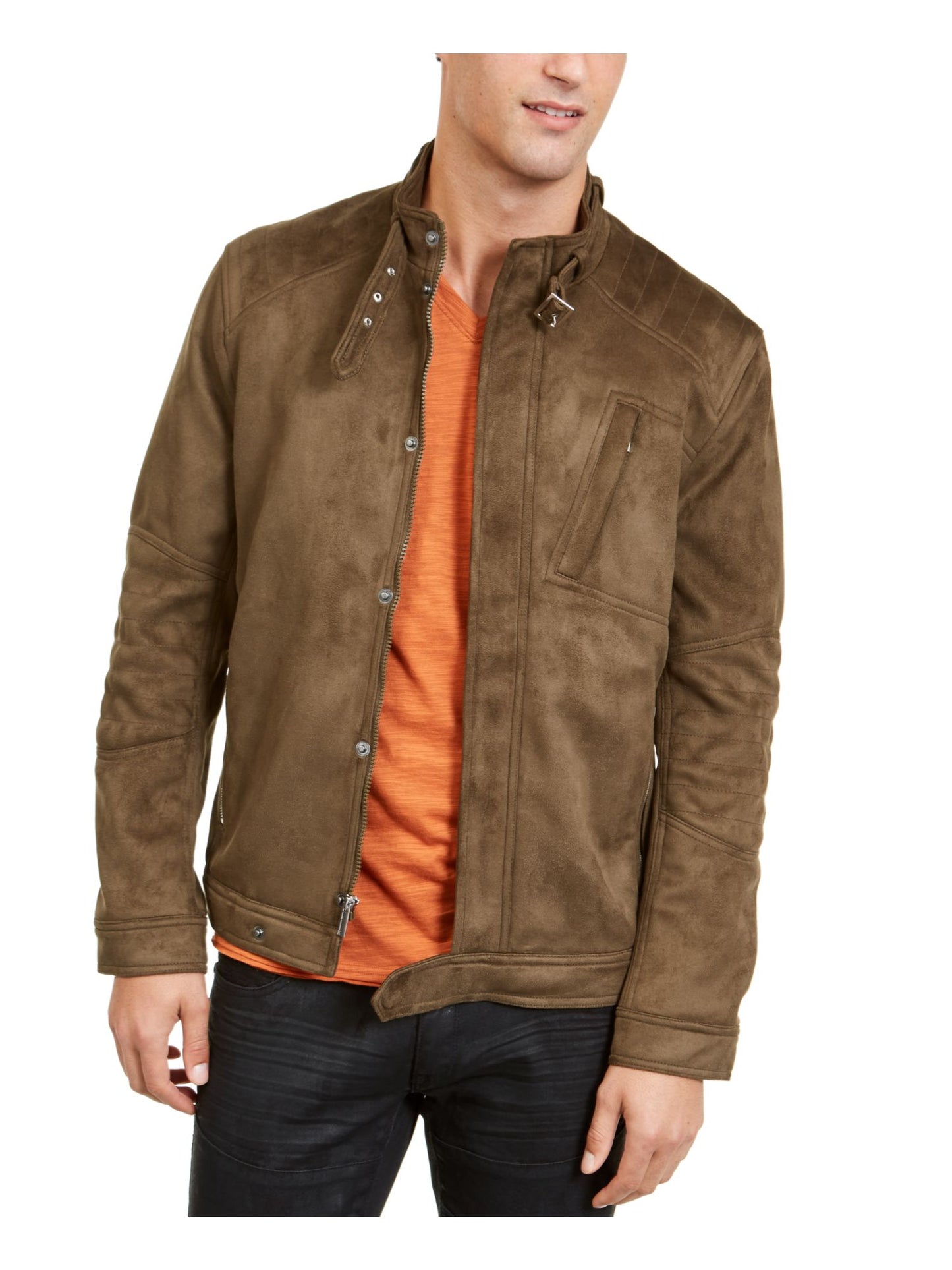Jaqueta masculina de camurça sintética INC International Concepts, verde, tamanho grande