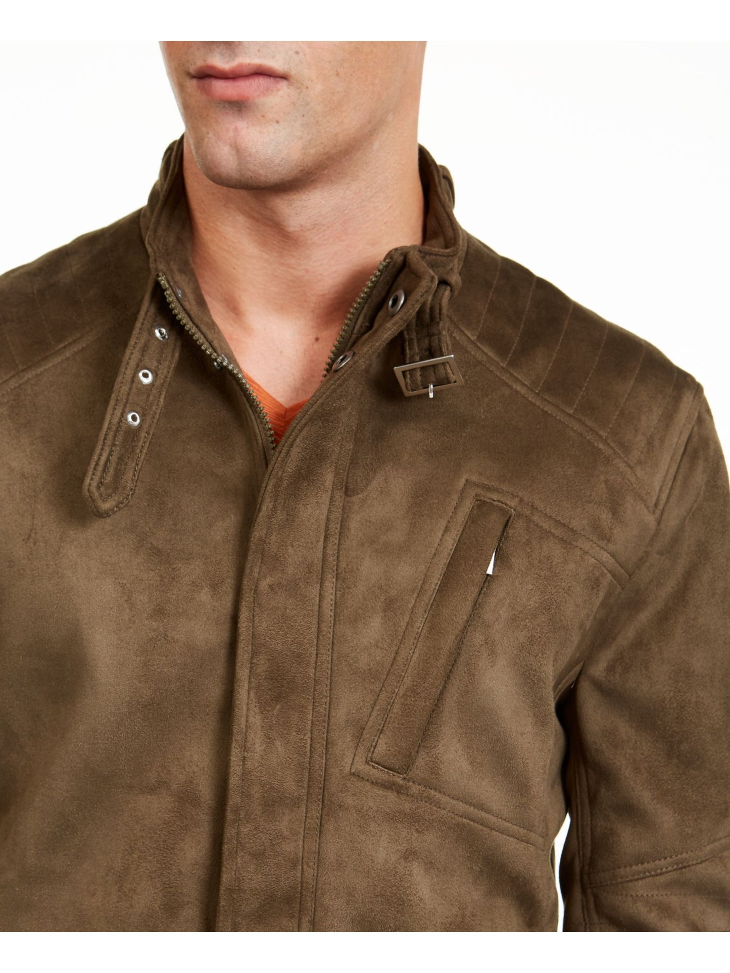 Jaqueta masculina de camurça sintética INC International Concepts, verde, tamanho grande