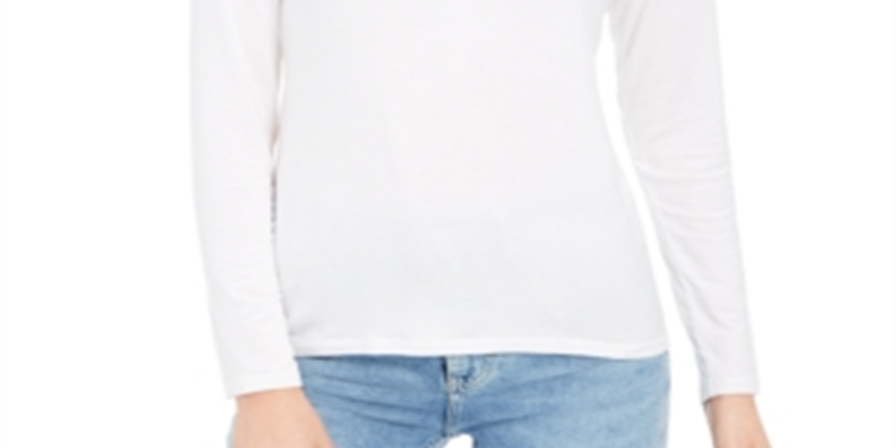 Blusa feminina lisa estilo &amp; co, branca, tamanho pequeno médio
