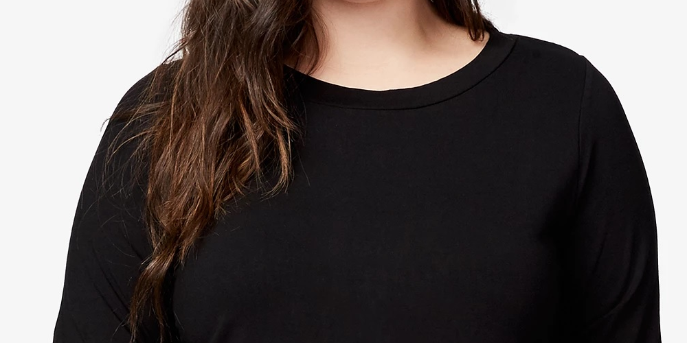 Blusa feminina Rachel Roy Trendy Plus com zíper lateral, preta, tamanho 3X