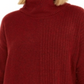 Suéter feminino canelado gola alta estilo &amp; co vermelho tamanho pequeno m