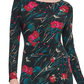 Vestido tubinho midi com decote canoa e manga comprida floral Tommy Hilfiger feminino, preto, tamanho 4