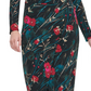 Vestido tubinho midi com decote canoa e manga comprida floral Tommy Hilfiger feminino, preto, tamanho 4