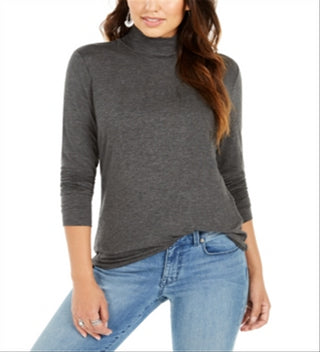 Blusa de gola falsa feminina Style &amp; Co, preta, tamanho XS