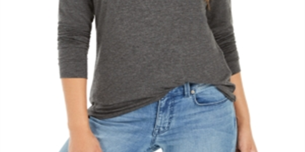 Blusa de gola falsa feminina Style &amp; Co, preta, tamanho XS