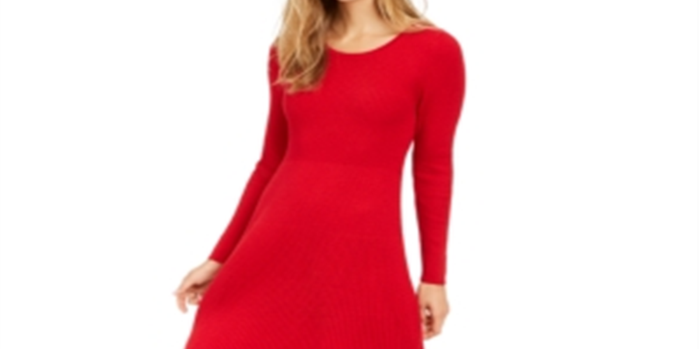 Vestido suéter canelado feminino Style &amp; Co, vermelho, tamanho pequeno L