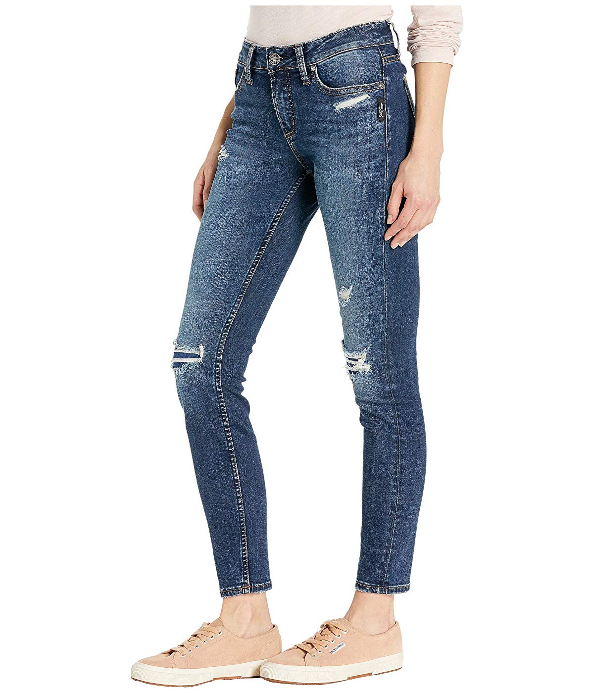 Jeans feminino Silver Jeans Co. Moulant 721 à Taille Haute Et à Fini Usé Pour Femmes Azul Tamanho 29