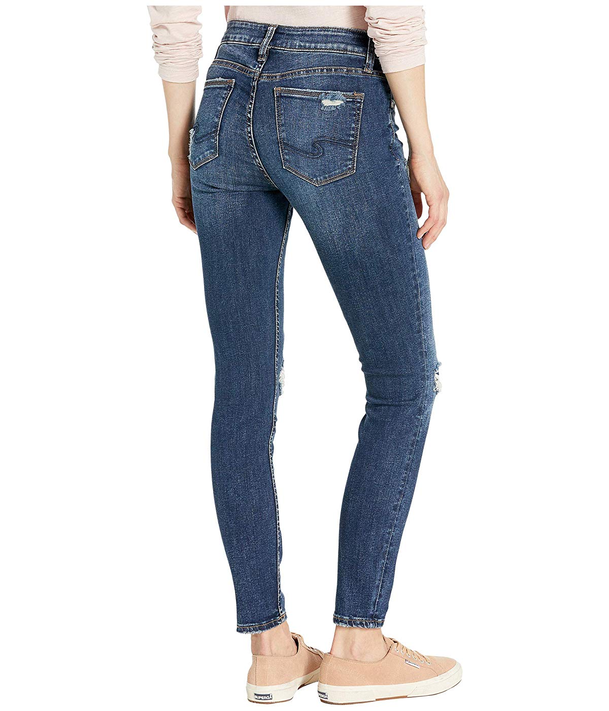 Jeans feminino Silver Jeans Co. Moulant 721 à Taille Haute Et à Fini Usé Pour Femmes Azul Tamanho 29