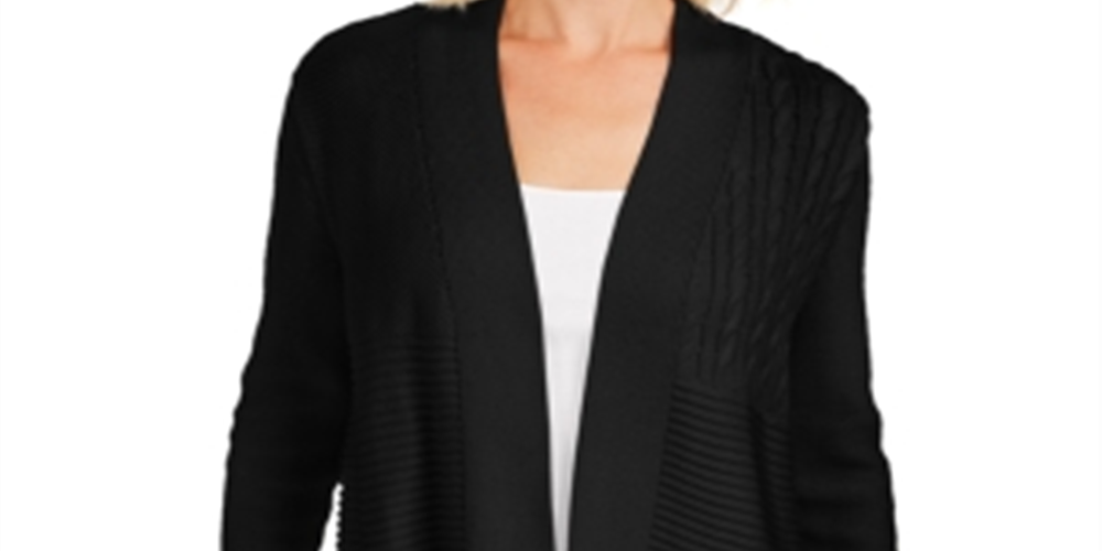 Cardigan feminino patchwork Charter Club preto tamanho pequeno P