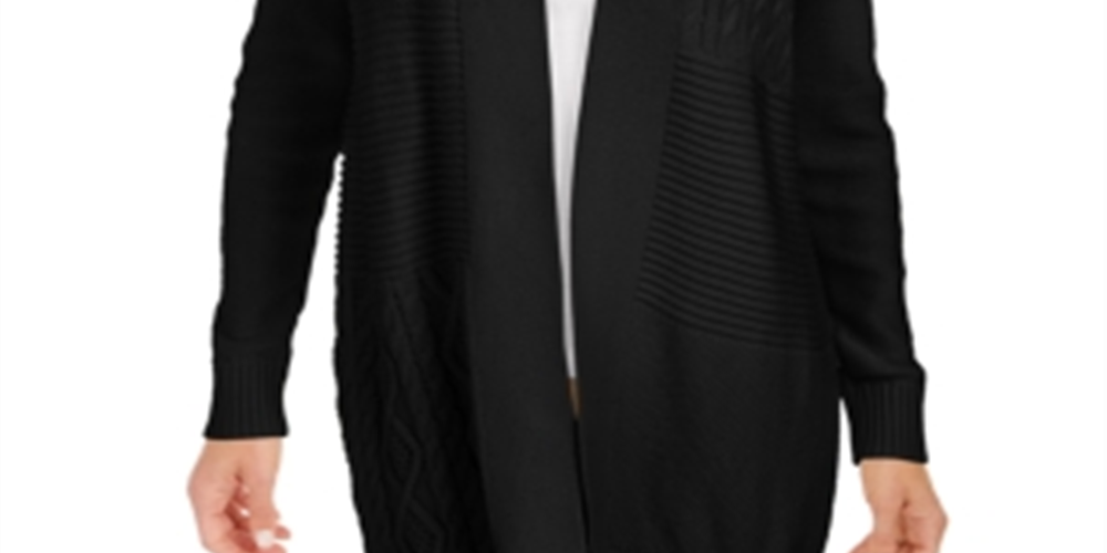 Cardigan feminino patchwork Charter Club preto tamanho pequeno P