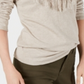 Suéter feminino com franjas e gola alta, bege, tamanho pequeno P, da Style &amp; Co