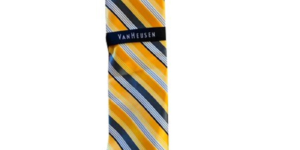Cinto social masculino Van Heusen prateado, listrado, fino, de seda, não aplicável, amarelo, tamanho regular