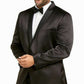 Blazer masculino grande e alto com acabamento em veludo e cetim, preto, tamanho 2XB, da INC International Concepts
