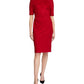 Vestido feminino Anne Klein de camurça MIDI, vermelho, tamanho 6