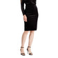 Vestido de coquetel Ralph Lauren feminino com glitter, manga comprida, decote em joia, comprimento até o joelho, preto, tamanho 18